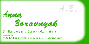 anna borovnyak business card